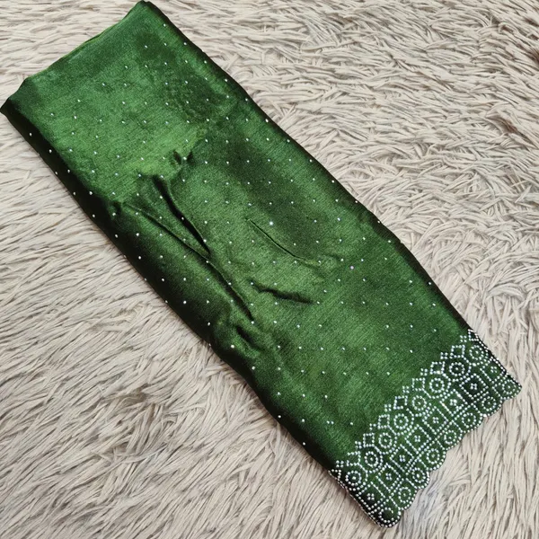 Satin Fabric Heavy Stone Work Hijabs | HJ10